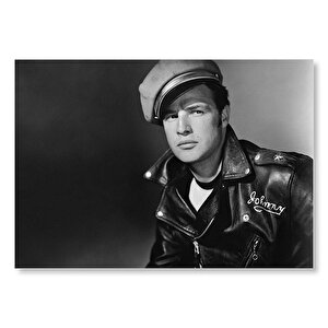 Kanlı Hücum Marlon Brando Johnny Strabler  Mdf Ahşap Tablo 25x35 cm