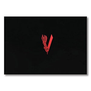 Vikingler Logo Siyah Arka Plan  Mdf Ahşap Tablo 50x70 cm