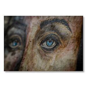 Yağlıboya Nun Göz Detayı Yakın Çekim  Mdf Ahşap Tablo 50x70 cm