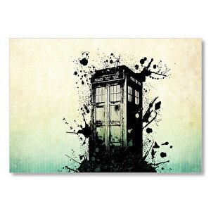 Police Box Telefon Kulübesi  Mdf Ahşap Tablo 35x50 cm