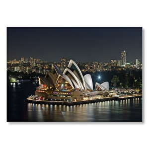 Avustralya Sydney Gece Manzarası  Mdf Ahşap Tablo 35x50 cm