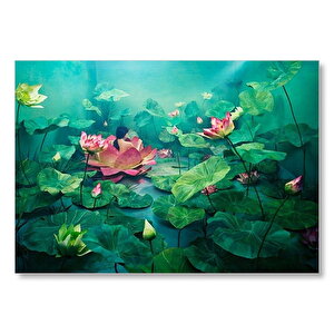 Dev Lotus Yaprakları  Mdf Ahşap Tablo 35x50 cm