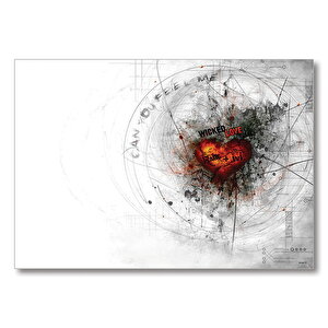 Günahkar Aşk Yazılı Dairesel Görsel  Mdf Ahşap Tablo 25x35 cm