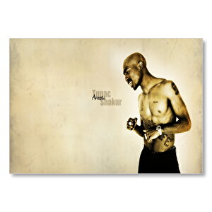 Tupac Shakur Amani Sepya Portre  Mdf Ahşap Tablo 35x50 cm