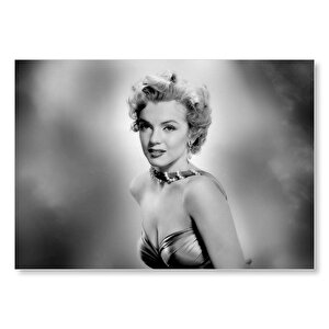 Marilyn Monroe Siyah Beyaz Portre  Mdf Ahşap Tablo 35x50 cm