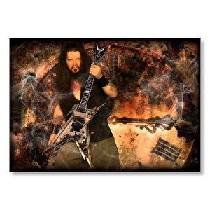 Dimebag Darrell Gitarı Ve Arka Planda Dev Saat  Mdf Ahşap Tablo 35x50 cm