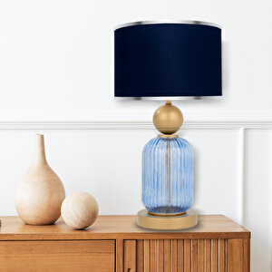 Lotus Royal Blue Cam Abajur Siyah