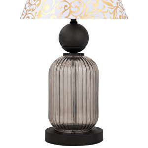 Lotus Opal Black Cam Koni̇ Abajur Siyah