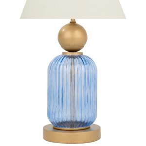 Lotus Royal Blue Koni̇ Cam Abajur Siyah
