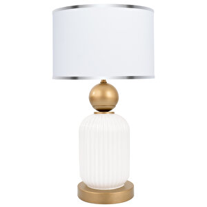 Lotus Gold White Cam Abajur Siyah
