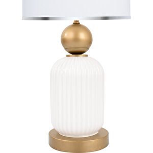 Lotus Gold White Cam Abajur Siyah