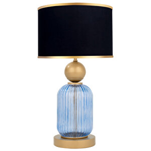 Lotus Royal Blue Cam Abajur Siyah