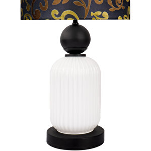Lotus Opal Black - White Cam Abajur Siyah