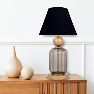 Lotus Opal Black Contrast Cam Koni̇ Abajur Siyah