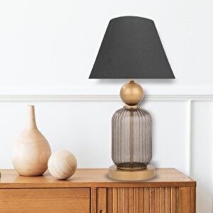 Lotus Opal Black Contrast Cam Koni̇ Abajur Siyah