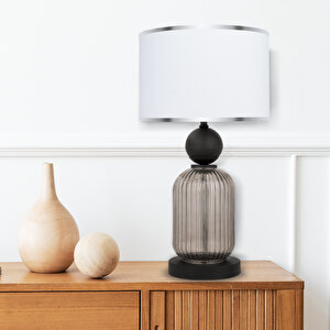 Lotus Opal Black Cam Abajur Siyah