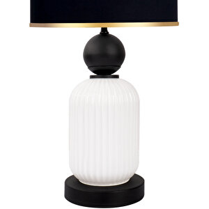 Lotus Opal Black - White Cam Abajur Siyah