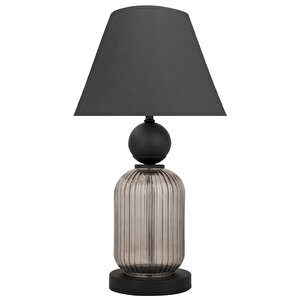 Lotus Opal Black Cam Koni̇ Abajur Siyah