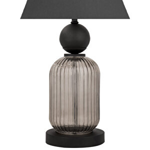Lotus Opal Black Cam Koni̇ Abajur Siyah