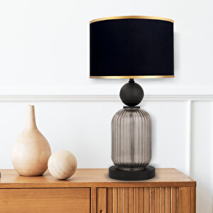 Lotus Opal Black Cam Abajur Siyah