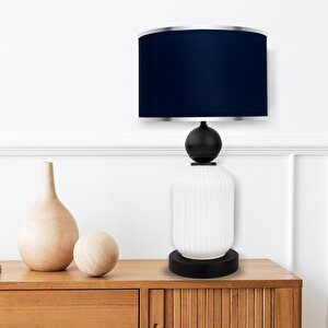 Lotus Opal Black - White Cam Abajur Siyah