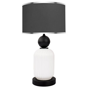 Lotus Opal Black - White Cam Abajur Siyah