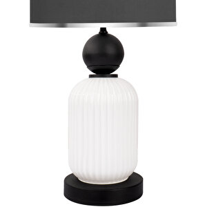 Lotus Opal Black - White Cam Abajur Siyah