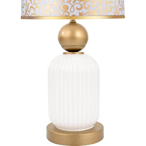 Lotus Gold White Cam Abajur Siyah