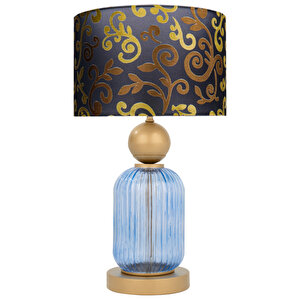 Lotus Royal Blue Cam Abajur Siyah