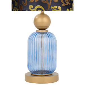 Lotus Royal Blue Cam Abajur Siyah