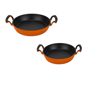 Ikili Sahan Set 16 Cm+ 20 Cm Turuncu