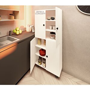 Venüs Tamamı Mdf 6 Raflı Çok Amaçlı Mutfak Banyo Ayakkabılık Dolabı 50 Cm