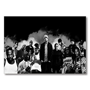Amerikalı Rap Şarkıcıları Monochrome  Mdf Ahşap Tablo 25x35 cm