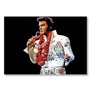 Elvis Presley Beyaz Elbise Ve Çiçekler  Mdf Ahşap Tablo 50x70 cm