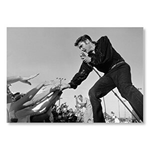 Elvis Presley Konserde Hayranlarıyla Sb  Mdf Ahşap Tablo 50x70 cm