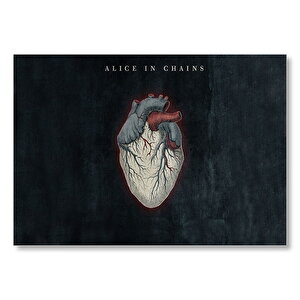Alice In Chains Kalp Karanlık Arka Plan  Mdf Ahşap Tablo 25x35 cm