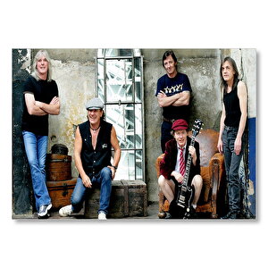 Acdc Grubun Tüm Üyeleri  Mdf Ahşap Tablo 35x50 cm