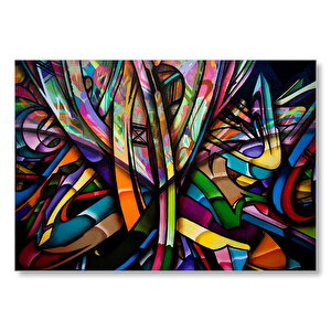 Graffiti İçiçe Renkli Harfler  Mdf Ahşap Tablo 50x70 cm