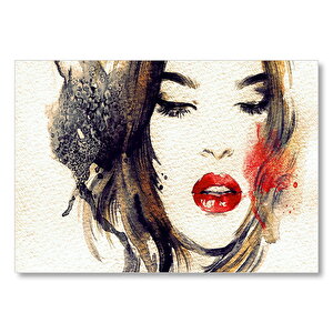Kadın İllüstrasyon Boyama Sanatı  Mdf Ahşap Tablo 35x50 cm