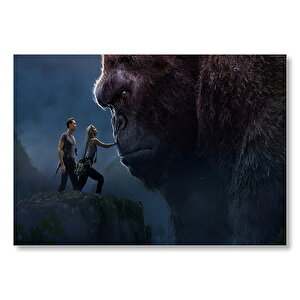 King Kong Ve İnsanlar  Mdf Ahşap Tablo 25x35 cm