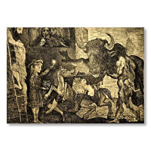 Minotauromachy, 1935 By Pablo Picasso  Mdf Ahşap Tablo 35x50 cm