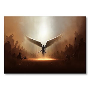 Ikarus Kanatlı Şövalye Ve Ordular  Mdf Ahşap Tablo 50x70 cm