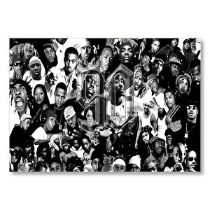 90 Rap Şarkıcısı Monochrome  Mdf Ahşap Tablo 50x70 cm