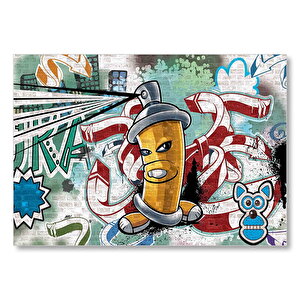Graffiti Sokak Boyama Sanatı Sprey  Mdf Ahşap Tablo 35x50 cm