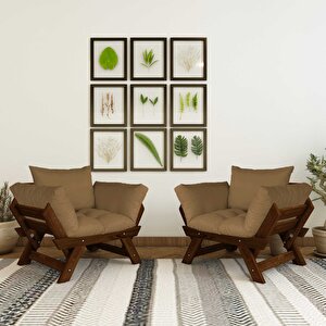 Adalar Ceviz-camel Renk, 1+1 Bahçe Takımı Cpt8616-cc Camel