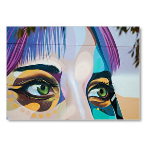 Kadın Gözü Boyama  Mdf Ahşap Tablo 35x50 cm