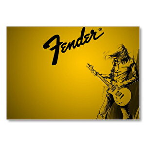 Fender Elektrogitar Cool Gitarist  Mdf Ahşap Tablo