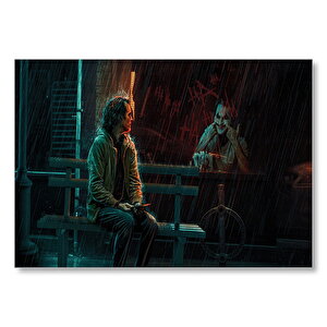 Joker Ve Aynadaki Yansıması  Mdf Ahşap Tablo 25x35 cm