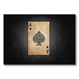 İskambil Kağıdı Maça As Eski  Mdf Ahşap Tablo 25x35 cm