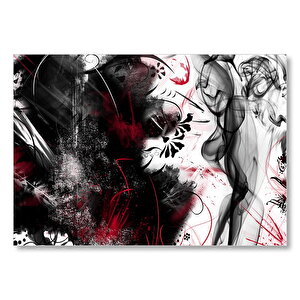 Karışık Dalgalar Noktalar Ve Çizgiler  Mdf Ahşap Tablo 50x70 cm